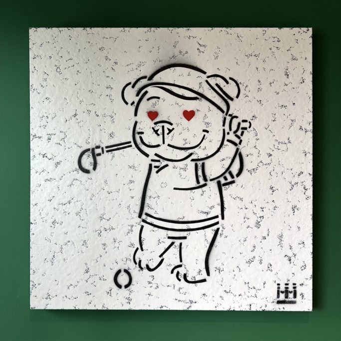 Le chien sportif 6 - 80x80cm - VENDU
